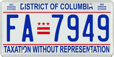 DC license plate FA7949