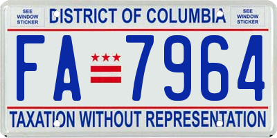 DC license plate FA7964