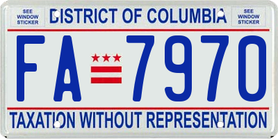 DC license plate FA7970