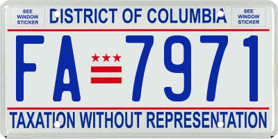 DC license plate FA7971