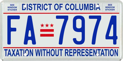 DC license plate FA7974