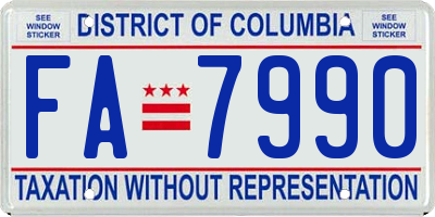 DC license plate FA7990