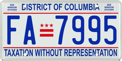 DC license plate FA7995