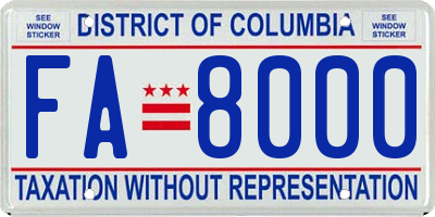 DC license plate FA8000