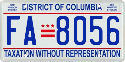 DC license plate FA8056