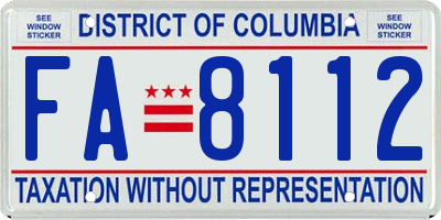 DC license plate FA8112