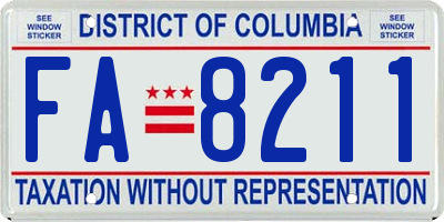 DC license plate FA8211