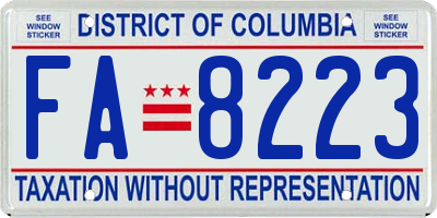 DC license plate FA8223