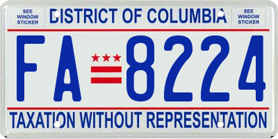 DC license plate FA8224