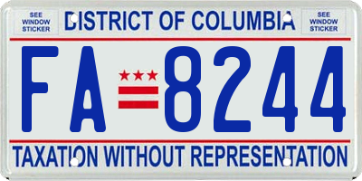 DC license plate FA8244