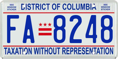 DC license plate FA8248