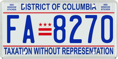 DC license plate FA8270