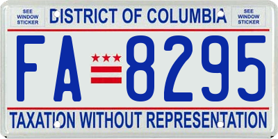 DC license plate FA8295