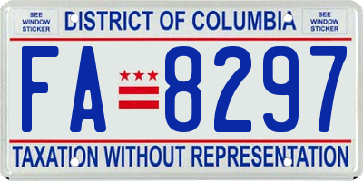 DC license plate FA8297