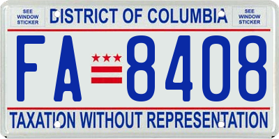 DC license plate FA8408