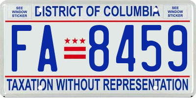 DC license plate FA8459