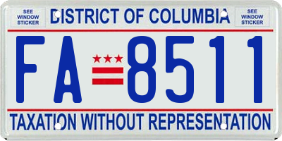 DC license plate FA8511