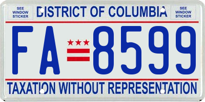 DC license plate FA8599