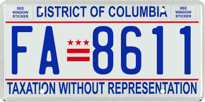 DC license plate FA8611