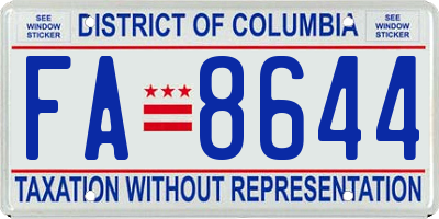 DC license plate FA8644