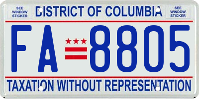 DC license plate FA8805