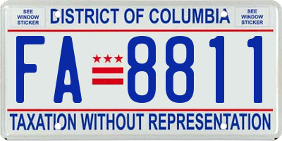 DC license plate FA8811