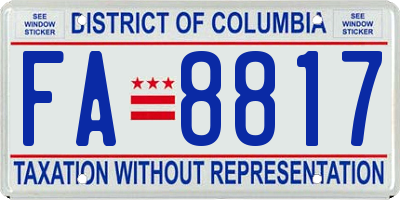 DC license plate FA8817