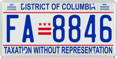 DC license plate FA8846