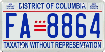 DC license plate FA8864