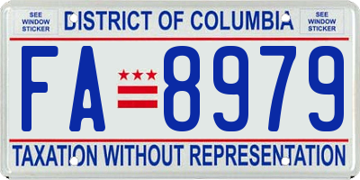 DC license plate FA8979