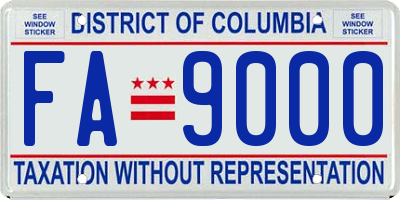 DC license plate FA9000