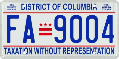 DC license plate FA9004