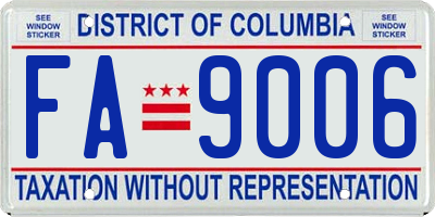 DC license plate FA9006