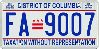 DC license plate FA9007