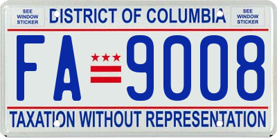 DC license plate FA9008