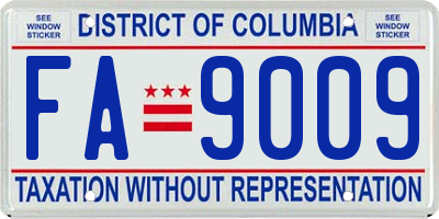 DC license plate FA9009