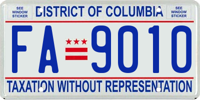 DC license plate FA9010