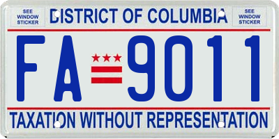 DC license plate FA9011