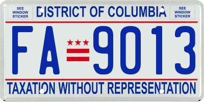 DC license plate FA9013