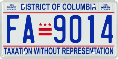 DC license plate FA9014