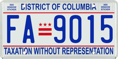 DC license plate FA9015