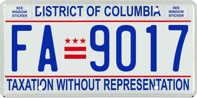 DC license plate FA9017