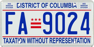 DC license plate FA9024