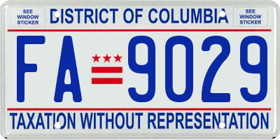 DC license plate FA9029