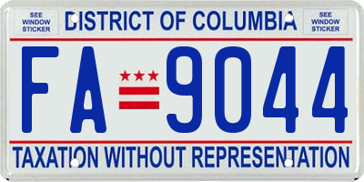 DC license plate FA9044