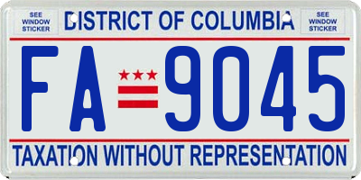 DC license plate FA9045