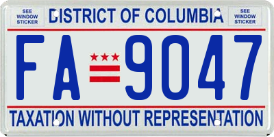 DC license plate FA9047