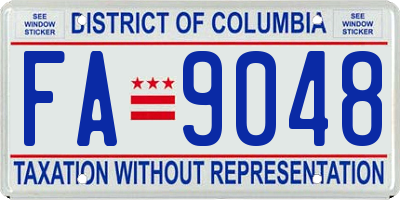 DC license plate FA9048