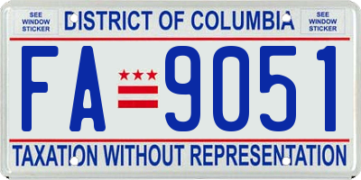 DC license plate FA9051