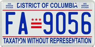 DC license plate FA9056